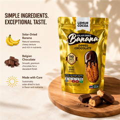 Image 3 for Premium Solar-Dried Banana Snack Coated in Belgian Dark Chocolate (250g)
