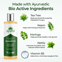 Image 3 for Anti-Dandruff Scalp Shampoo, Neem and Tea Tree for Flaky and Itchy Scalp, Certified Anti-Dandruff Formula  250ml