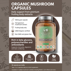 Image 2 for Organic Cordyceps 450mg 90 Capsules WM030 90 Capsules