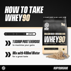 Image 5 for Whey90 Whey Protein Powder Vanilla 23g Protein 33 Servings