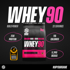 Image 2 for Whey90 Whey Protein Powder Strawberry 23g Protein, - 33 Servings