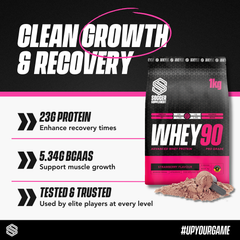 Image 3 for Whey90 Whey Protein Powder Strawberry 23g Protein, - 33 Servings