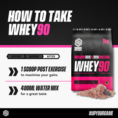 Image 5 for Whey90 Whey Protein Powder Strawberry 23g Protein, - 33 Servings