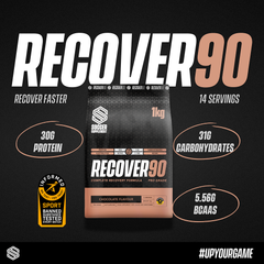 Image 2 for Recover90 Chocolate Recovery Protein Powder 30g Protein & 31g Carbs‚ - 14 Servings