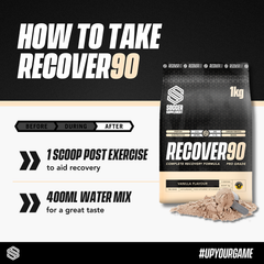 Image 5 for Recover90 Vanilla Recovery Protein Powder 31g Protein & 30g Carbs‚ - 14 Servings