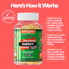 Image 5 for NUTRIGUMS ENERGY VITAMIN B COMPLEX 60 GUMMIES