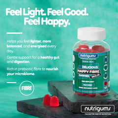 Image 4 for NUTRIGUMS HAPPY FIBRE INULIN 60 GUMMIES