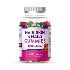 Image 1 for Hair Skin & Nails Biotin 5000ug - 60 Gummies - Raspberry 60Gummy