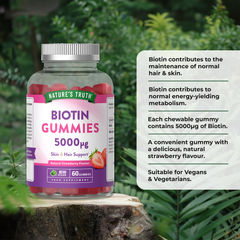 Image 2 for Biotin 5000ug - 60 Vegan Gummies - Raspberry