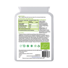 Image 2 for KSM-66 Ashwagandha With Organic Black Pepper 500mg 90 Capsules
