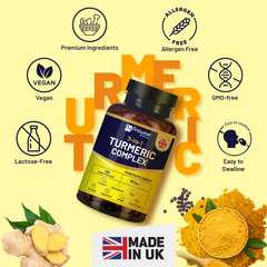 Image 5 for Organic Turmeric Curcumin, Ginger with Black Pepper 720mg - 120 Vegan & Vegetarian Capsules