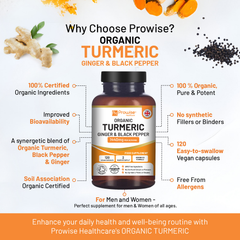 Image 4 for Organic Turmeric Capsules High Strength 1440mg  120 Turmeric Capsules with Black Pepper, Ginger & Curcumin
