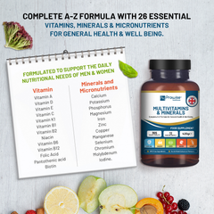 Image 4 for A-Z Multivitamins & Minerals l 365 Vegan Multivitamin Tablets