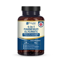 Image 1 for 4-in-1 Magnesium Glycinate added with KSM-66 Ashwagandha, Turmeric and Vitamin B6  90 Vegan Capsules