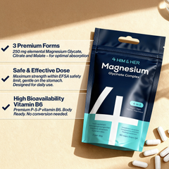 Image 3 for 4 HIM & HER - Magnesium Glycinate 3-in-1 Complex | Magnesium Citrate & Magnesium Malate |  90 Capsules