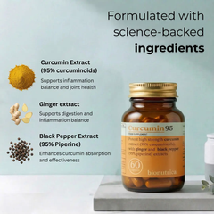 Image 3 for Curcumin 95 Antioxidant & Anti-Inflammatory Joint Support 60 Capsules