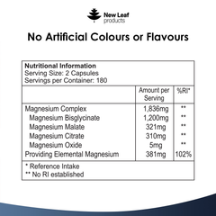 Image 3 for Magnesium Complex 4in1 Glycinate, Citrate, Malate & Oxide 360 Capsules