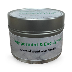 Image 1 for Scented Wood Wick Candle - Peppermint & Eucalyptus