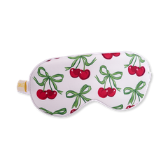 Image 1 for Satin Sleep Mask White Cherries