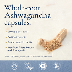 Image 5 for Organic Ashwaganda & Black Pepper Extract Capsules120 Capsules