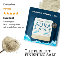 Image 2 for Aura Sea Salt - Organic Vitamin D Celtic Salt - Hint of Pepper - 80g