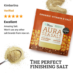 Image 2 for Aura Sea Salt - Organic Vitamin D Celtic Salt - Black Pepper & Turmeric - 80g