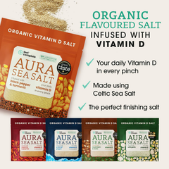 Image 4 for Aura Sea Salt - Organic Vitamin D Celtic Salt - Black Pepper & Turmeric - 80g