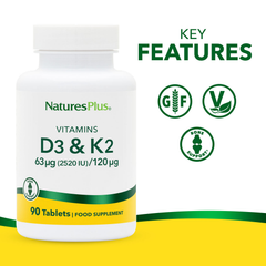 Image 4 for VIT D3 (2520 IU) WITH K2 (120 MCG) TABLETS