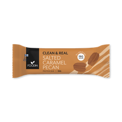 Image 1 for Clean & Real Protein Bar Salted Caramel Pecan 12x55g