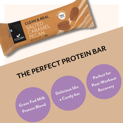 Image 2 for Clean & Real Protein Bar Salted Caramel Pecan 12x55g