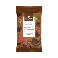 Image 1 for Organic Raw Chocolate Coated Strawberry 8x50g