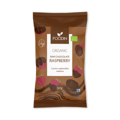 Image 1 for Organic Raw Chocolate Coated Raspberry 8x50g