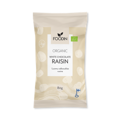 Image 1 for Organic Raw White Chocolate Raisins 8x80g