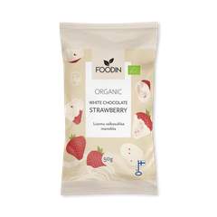 Image 1 for Organic Raw White Chocolate Strawberry 8x50g