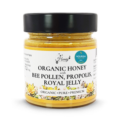 Image 1 for Organic Honey with Bee Pollen, Propolis & Royal Jelly 300g