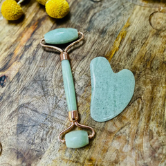Image 2 for Gua Sha & Face Roller Set - Aventurine