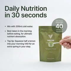 Image 2 for Transparent Greens V40 - Essential Daily Greens - Energy, Gut & Immunity Support