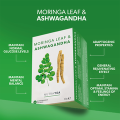 Image 2 for Moringa Leaf & Ashwagandha Herbal Tea - 20 Tea Bags