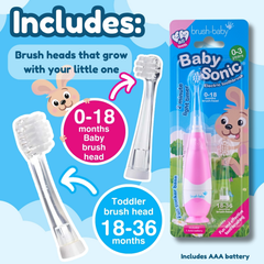 Image 2 for BabySonic Toothbrush Pink 0-3 years