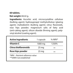 Image 2 for Vitamin C with Rose hips& bioflavonoids 60 tablets