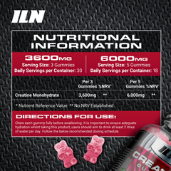 Image 2 for Creatine Gummies - 6,000mg Creatine Monohydrate per Serving - 90 Vegan Gummies (Strawberry Flavour)