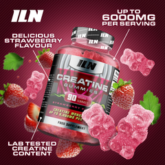 Image 3 for Creatine Gummies - 6,000mg Creatine Monohydrate per Serving - 90 Vegan Gummies (Strawberry Flavour)