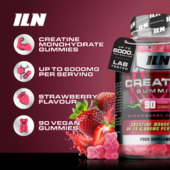 Image 5 for Creatine Gummies - 6,000mg Creatine Monohydrate per Serving - 90 Vegan Gummies (Strawberry Flavour)