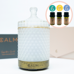 Image 3 for Aroma Diffuser with Energy & Immunity Essential Oil Set‚ Eucalyptus, Lemon & Peppermint 5ml x3‚ Live Calm