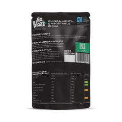 Image 2 for No Bloat Quinoa, Lentil & Vegetable Chilli 4 x 50g Pouches