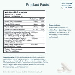 Image 4 for Ashwagandha Complex with Passion Flower & Vitamin B 60 Capsules