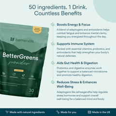 Image 5 for BetterGreens Mushroom Powder With 50 Ingredients 30 Servings