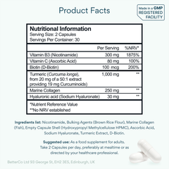 Image 5 for Niacinamide + Marine Collagen + Hyaluronic Acid 60 Capsules