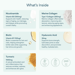 Image 5 for Niacinamide + Marine Collagen + Hyaluronic Acid 60 Capsules
