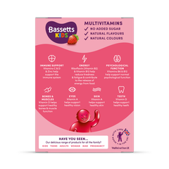 Image 2 for Bassetts Kids Multivitamins 3-6 Strawberry 30 Gummies